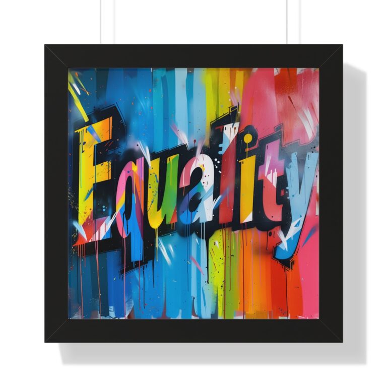 Equality Gay Pride Poster Framed | Matte Print Framed Poster  | LGBTQIA Premium Wall Art | Black, White, or Walnut Frame Poster